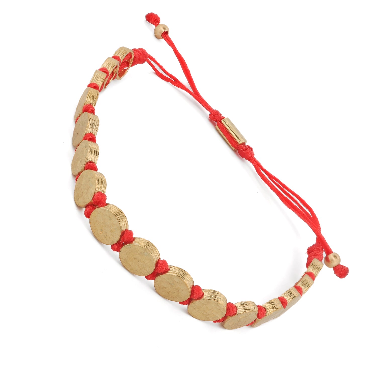 Strength & Luck Red Gold Adjustable Unisex Bracelet