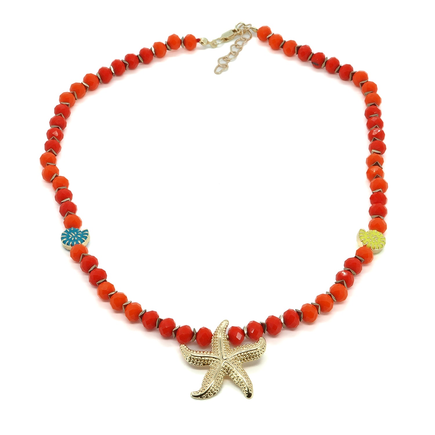 Summer Joy Starfish & Shell Beaded Necklace