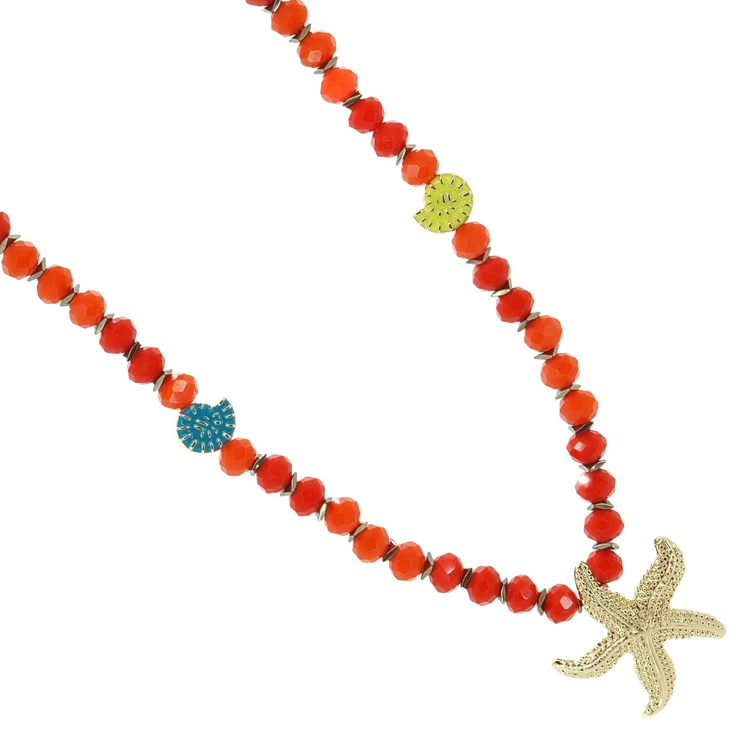 Summer Joy Starfish & Shell Beaded Necklace