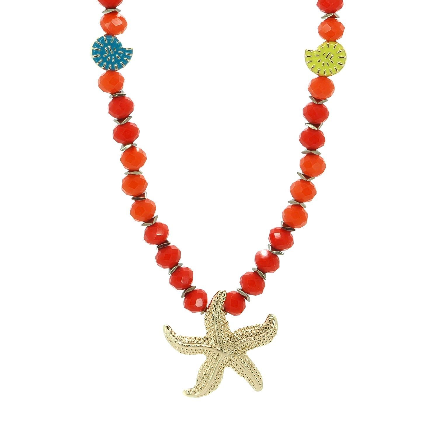 Summer Joy Starfish & Shell Beaded Necklace