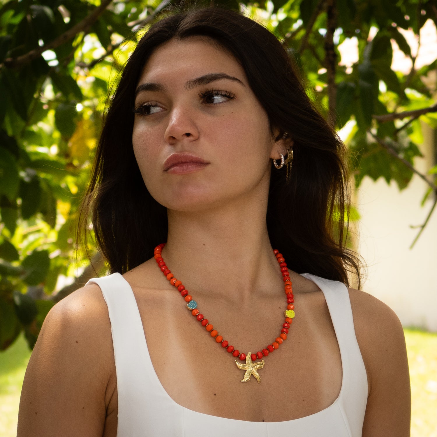 Summer Joy Starfish & Shell Beaded Necklace
