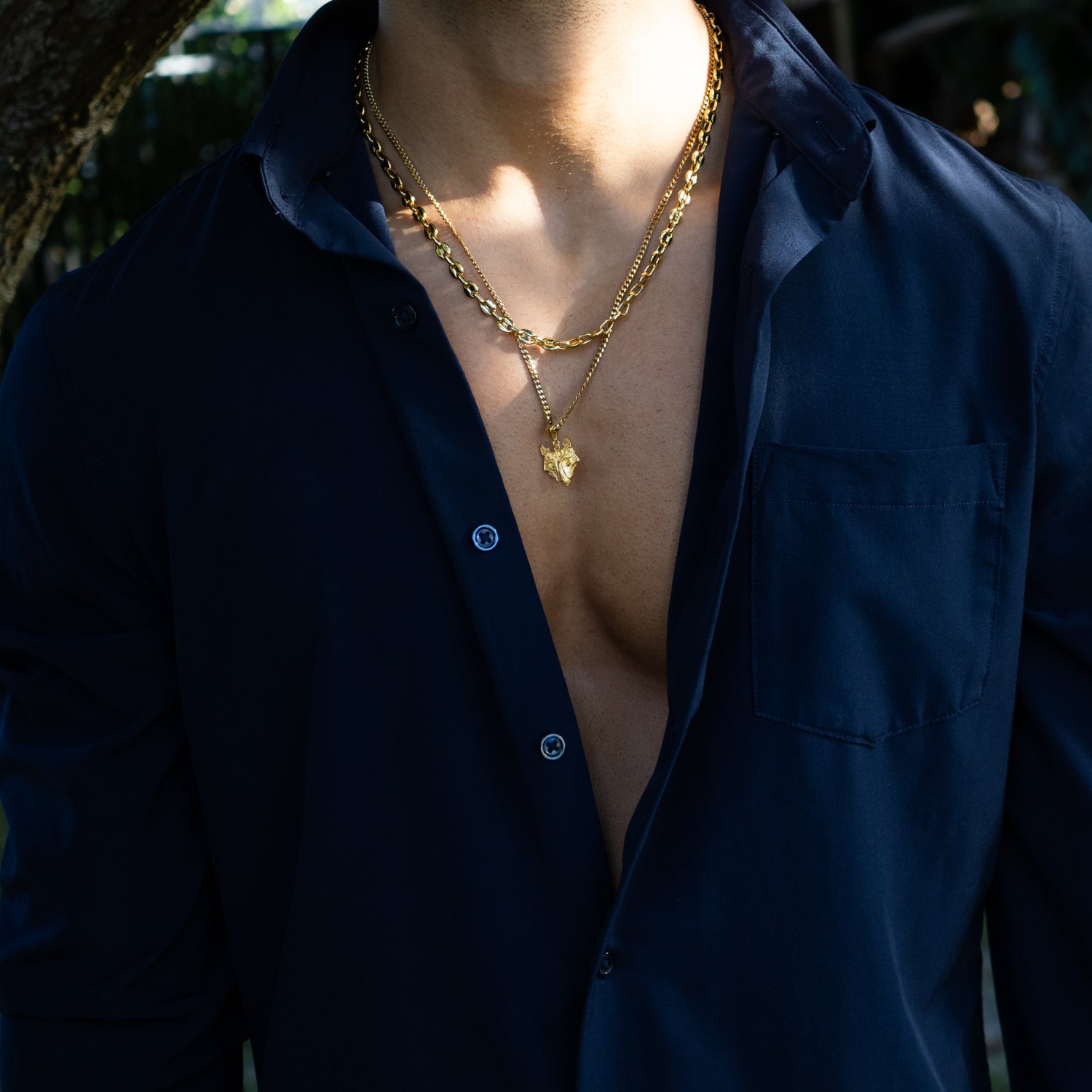 Timeless Gold Plated Steel Men’s Necklace