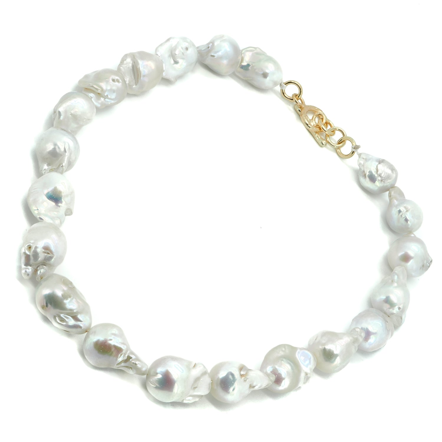 Close-up of luminous baroque pearls showcasing natural texture and elegance