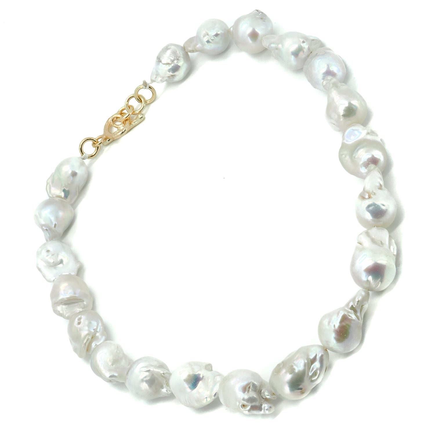 White baroque pearl necklace handcrafted for weddings, gifting, and everyday grace