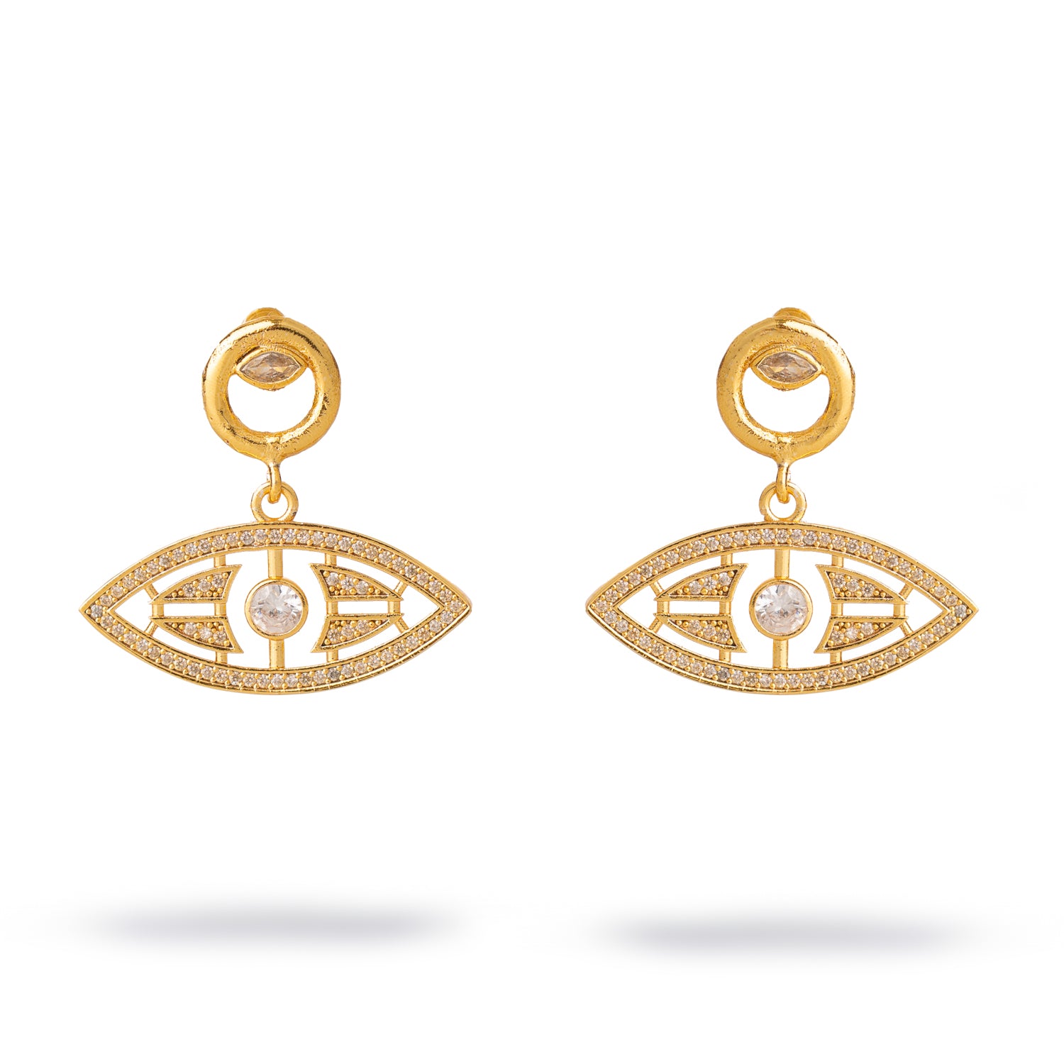 Timeless Horizon Eye Gold Earrings