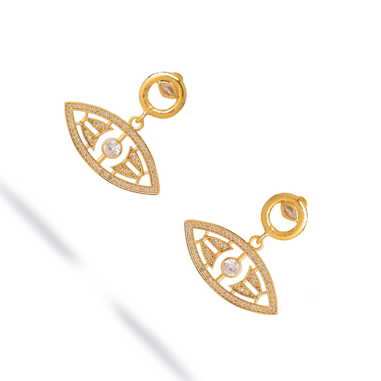 Timeless Horizon Eye Gold Earrings