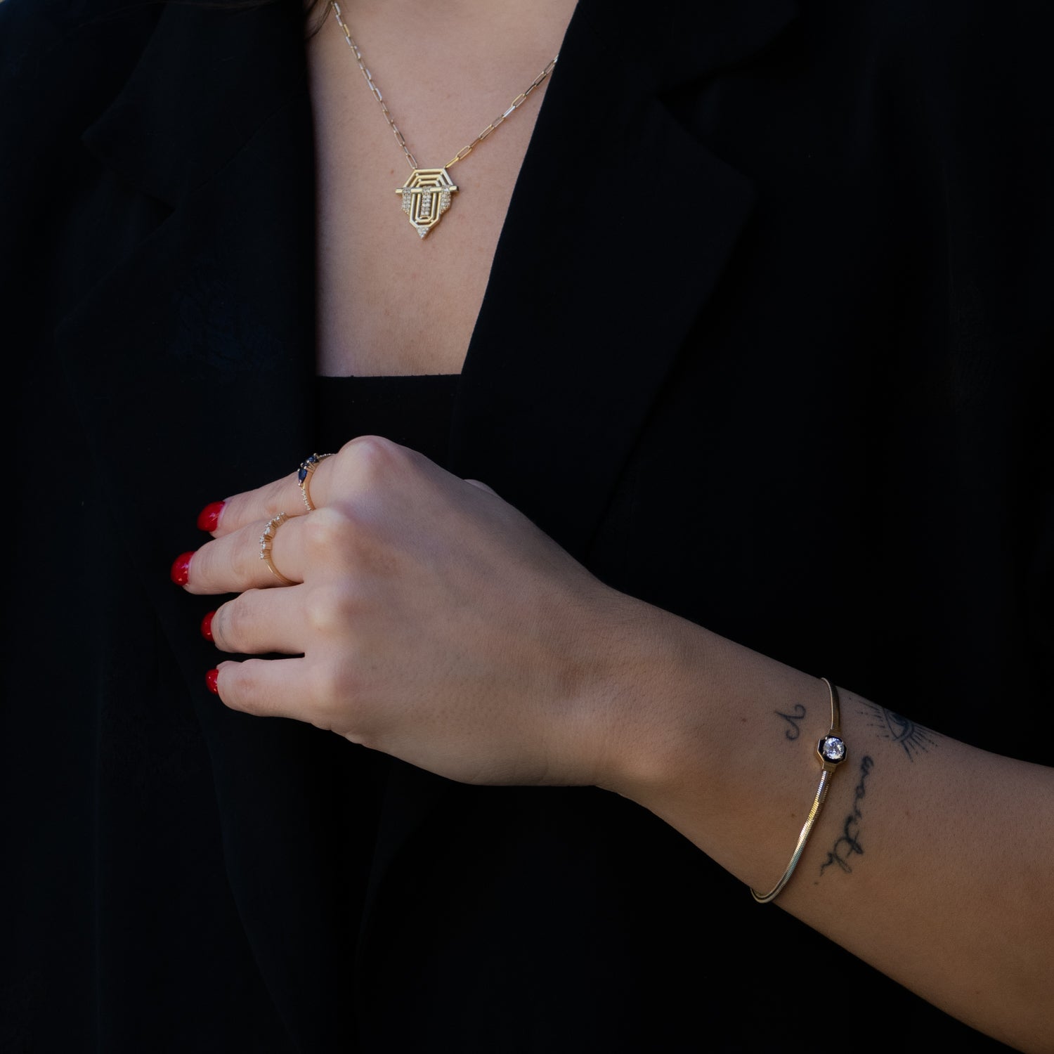 Timeless Spark Diamond Solid Gold Bracelet