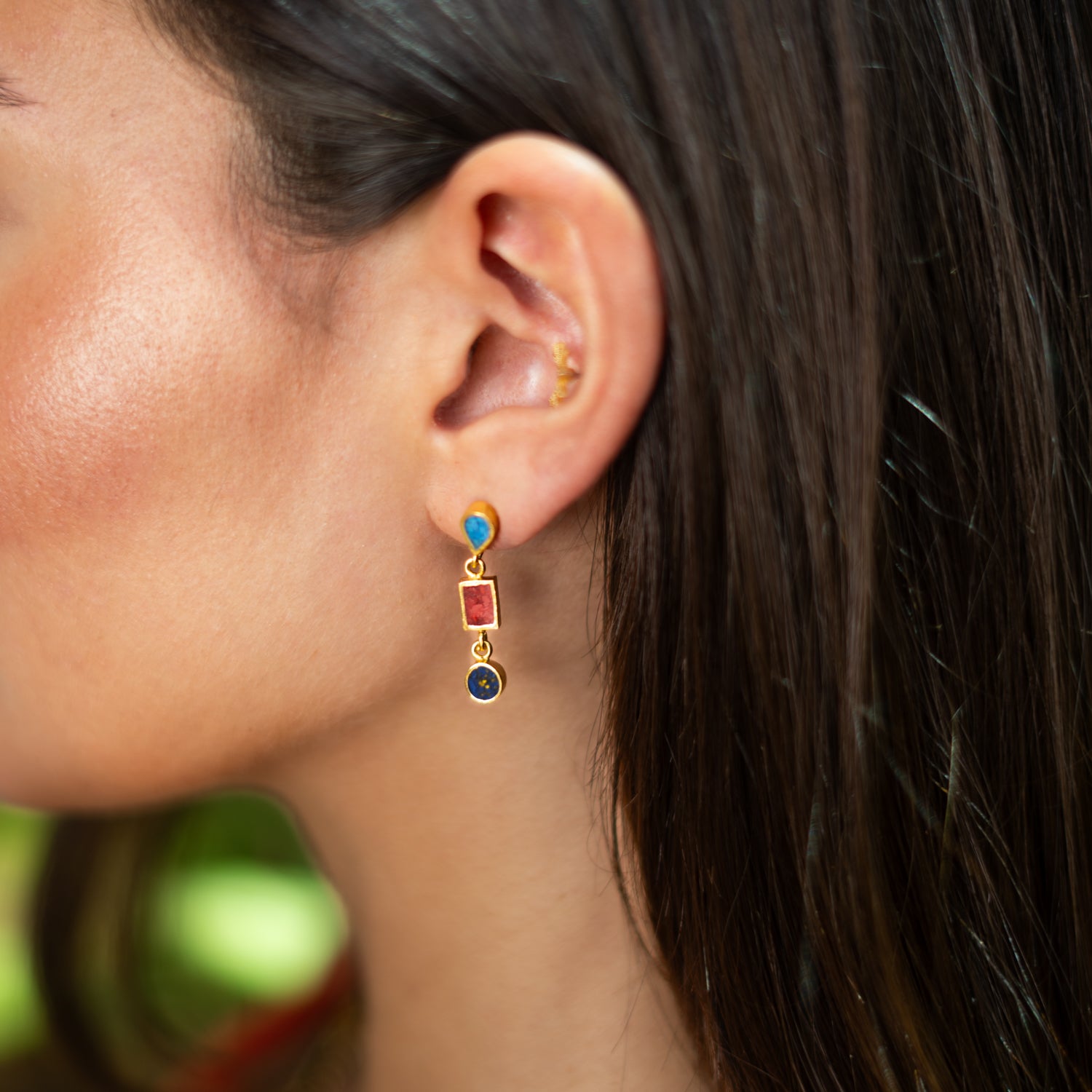 Trinity Gemstone Harmony Earrings