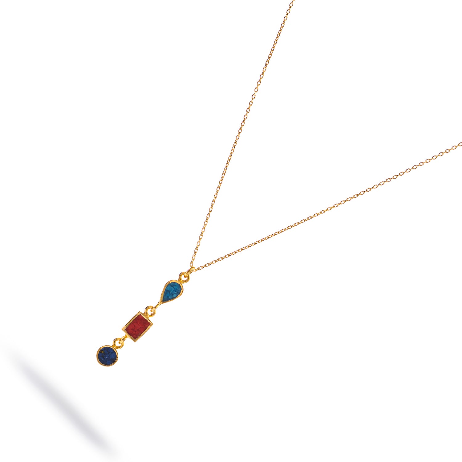 Trinity Gemstone Harmony Gold Necklace