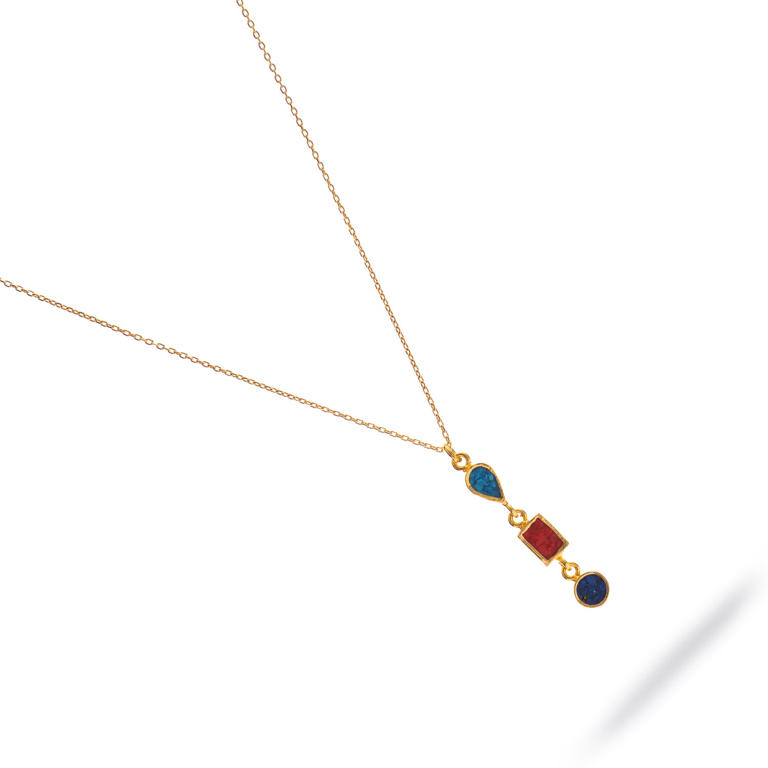 Trinity Gemstone Harmony Gold Necklace