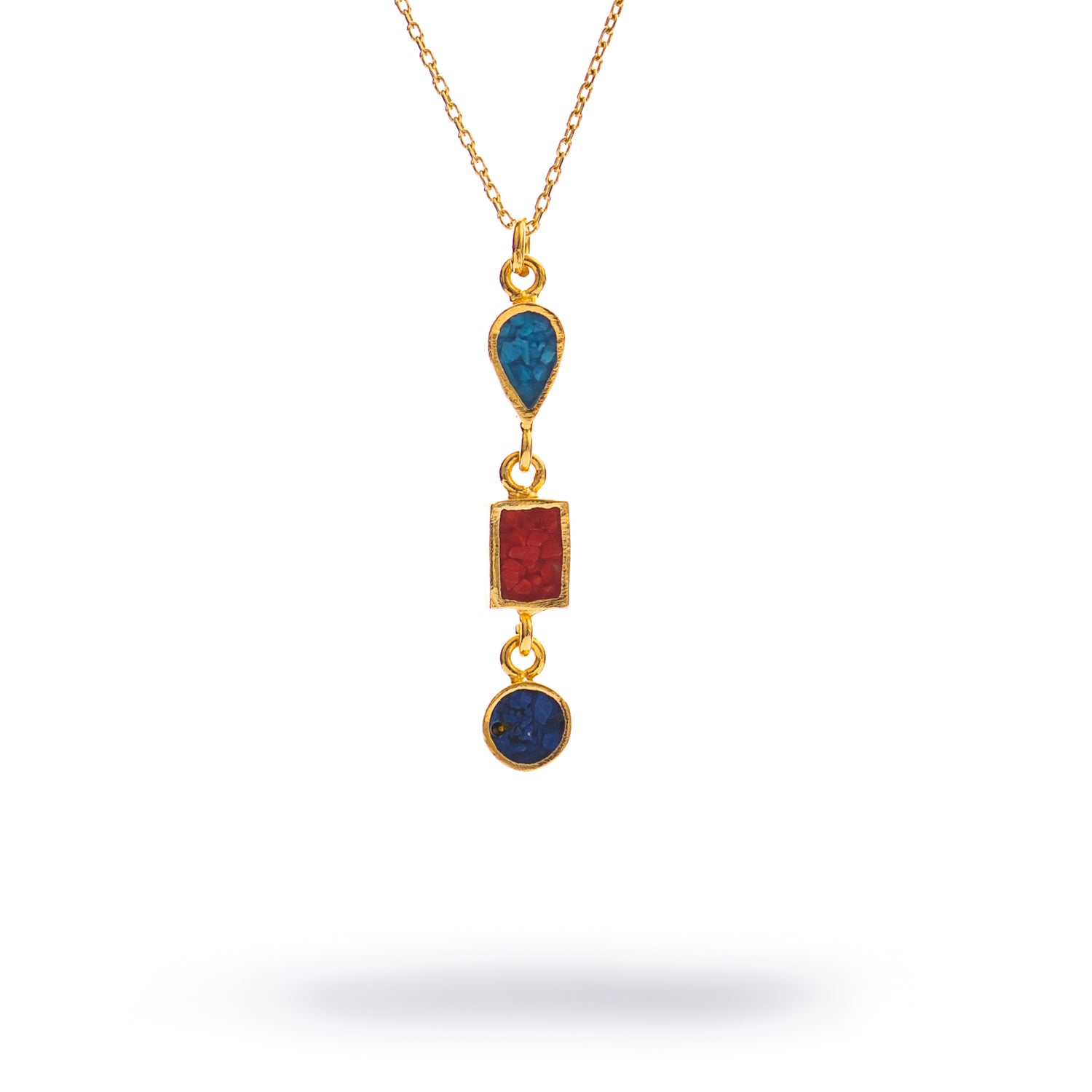 Trinity Gemstone Harmony Gold Necklace