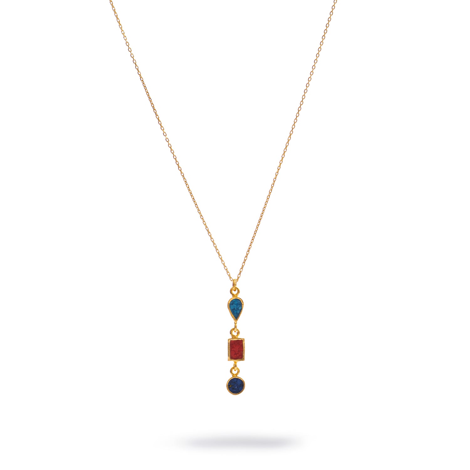 Trinity Gemstone Harmony Gold Necklace