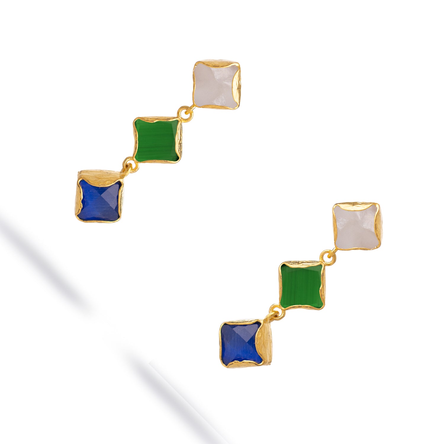 Trinity Glow Triple Drop Earrings