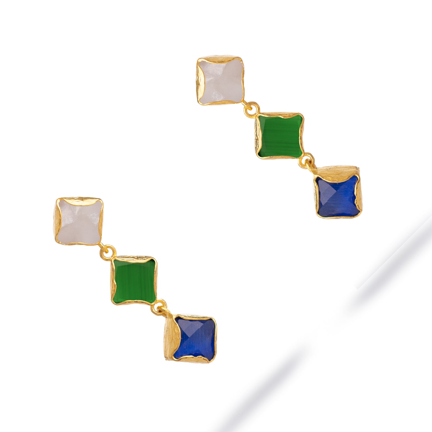 Trinity Glow Triple Drop Earrings