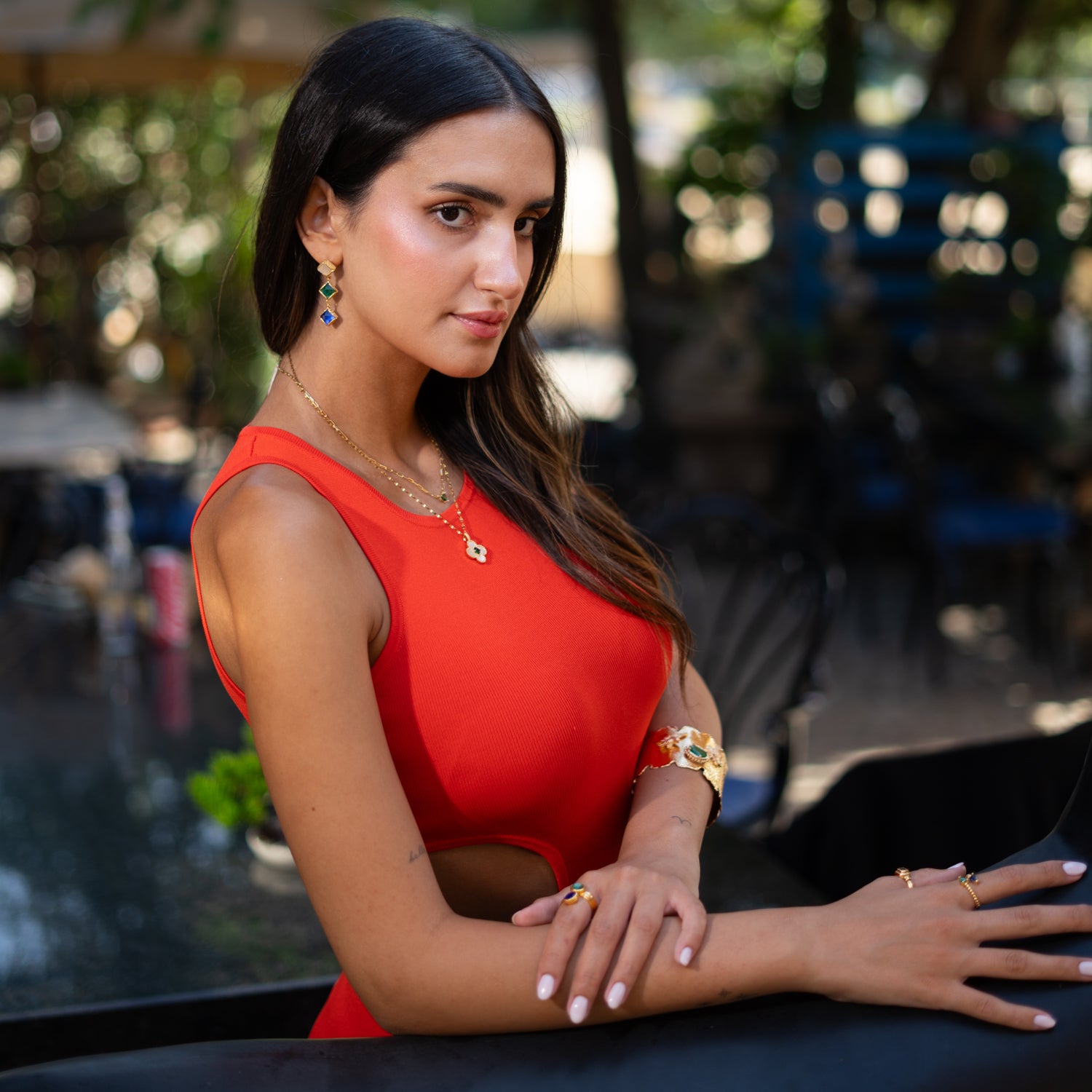 Trinity Glow Triple Drop Earrings