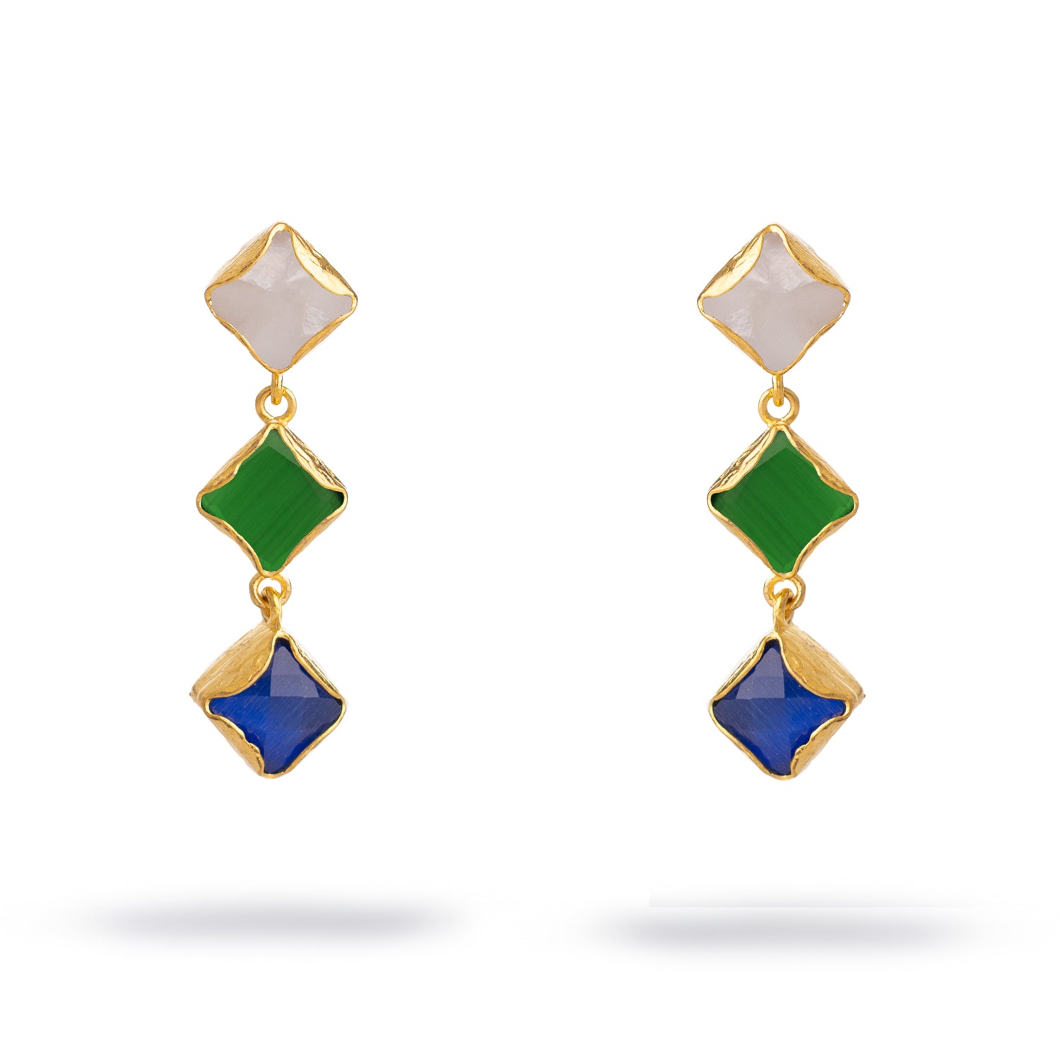 Trinity Glow Triple Drop Earrings