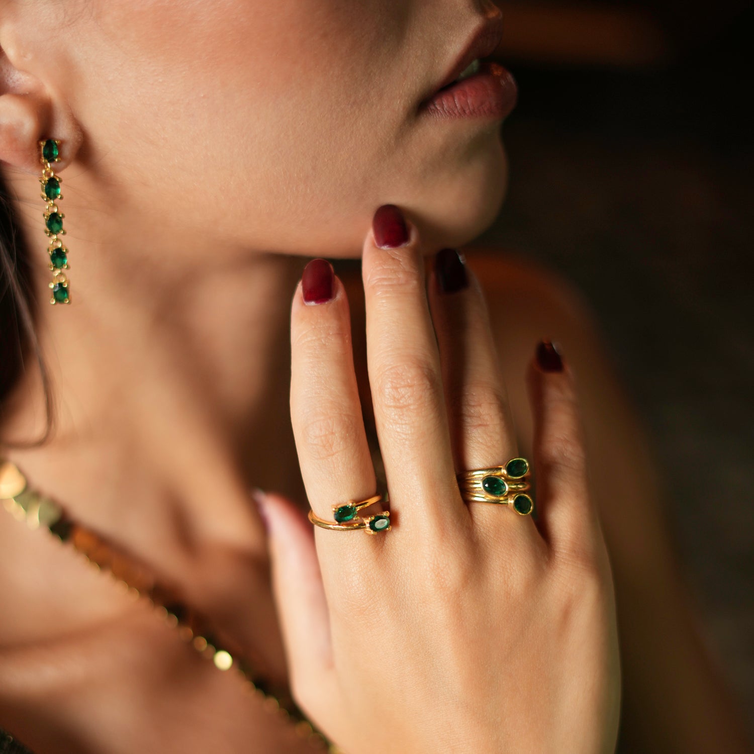 Green Jade and 24K Gold Adjustable Ring, Perfect for Casual and Formal Styles