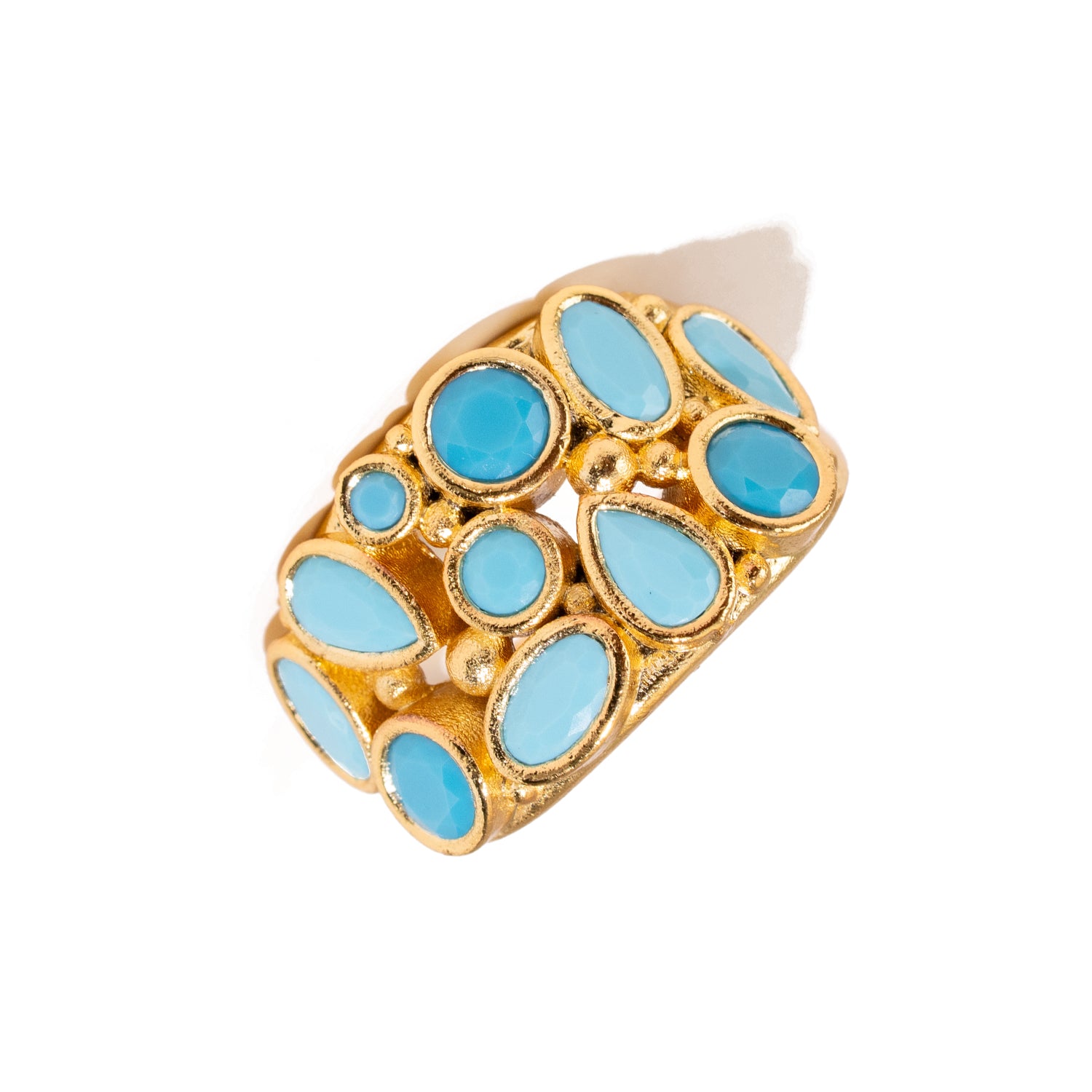 Turquoise Dream Gold Adjustable Ring