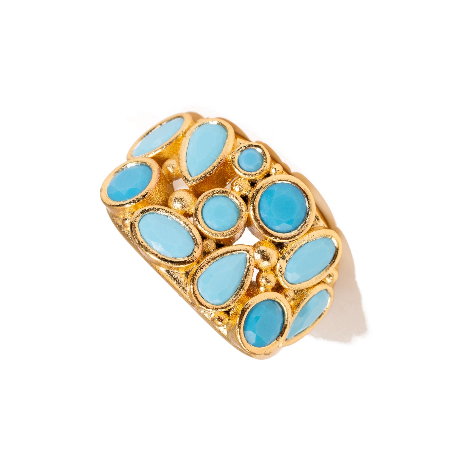 Turquoise Dream Gold Adjustable Ring
