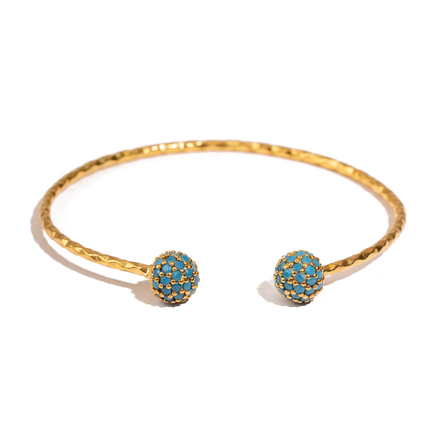 Turquoise Grace Adjustable Gold Cuff Bracelet