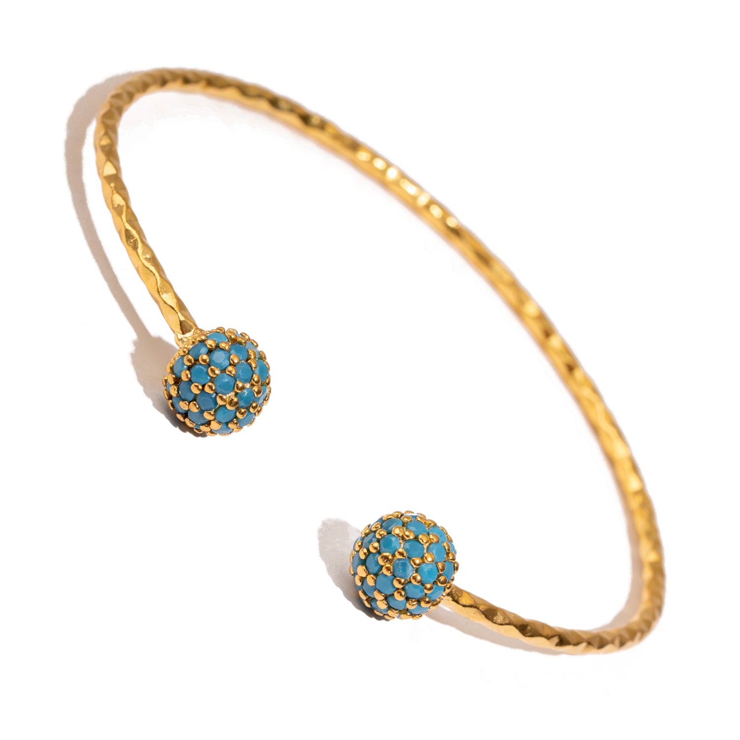 Turquoise Grace Adjustable Gold Cuff Bracelet