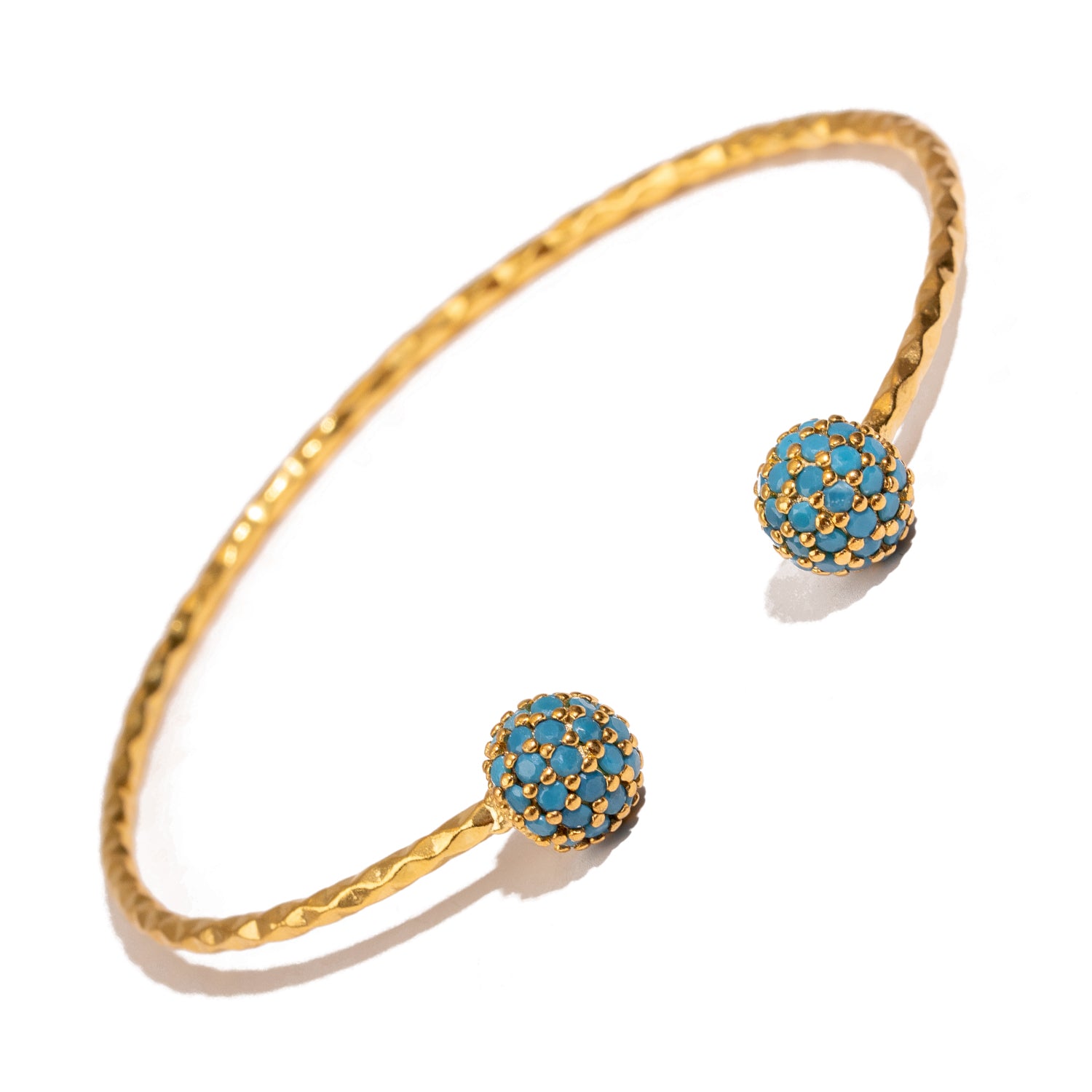 Turquoise Grace Adjustable Gold Cuff Bracelet