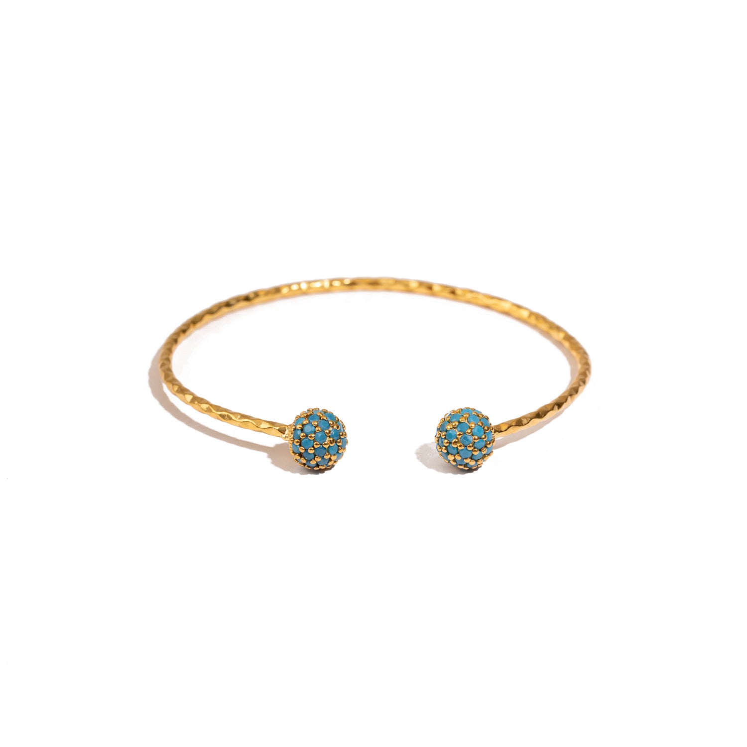 Turquoise Grace Adjustable Gold Cuff Bracelet