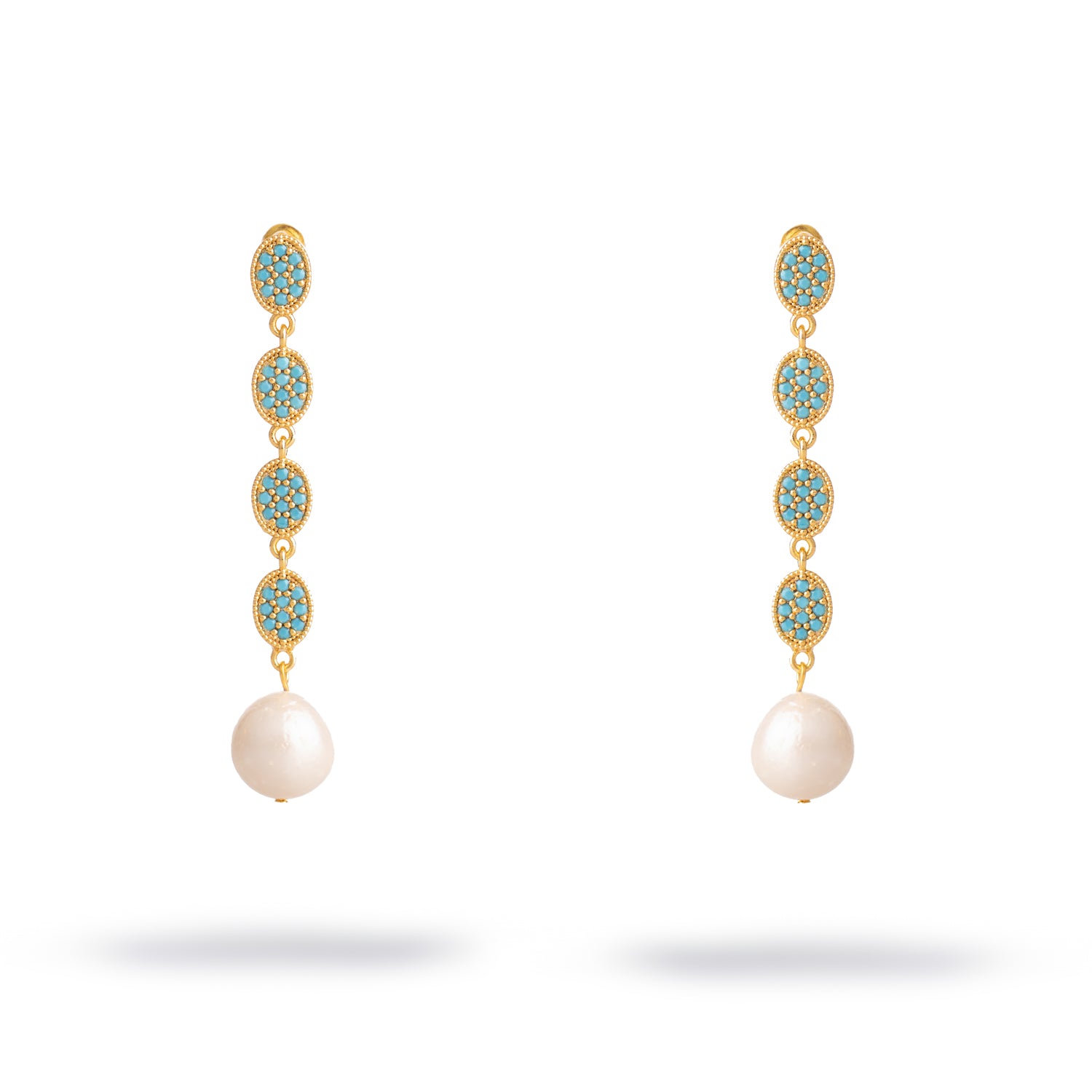 Turquoise Harmony Pearl Dangle Earrings