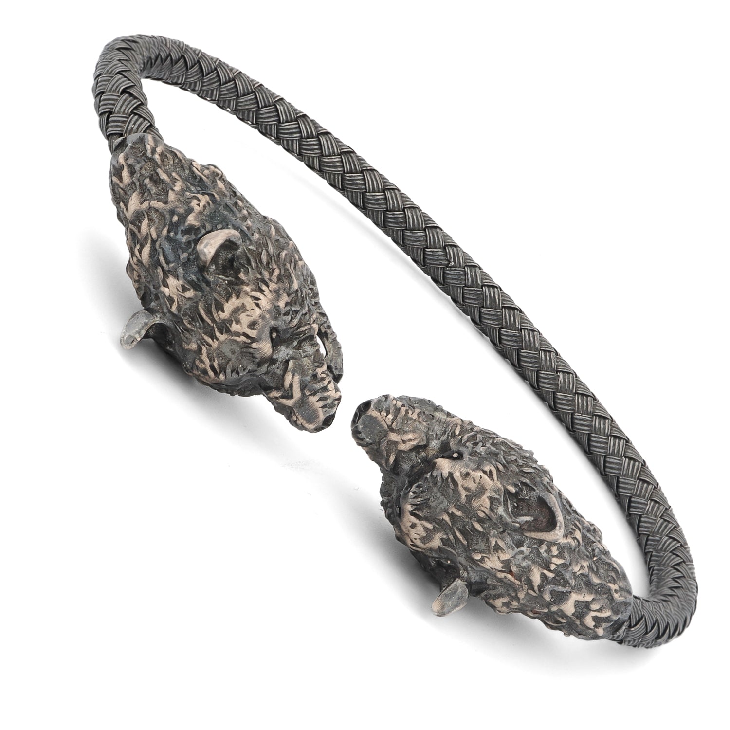 Decorative headband with animal head designs on a white background