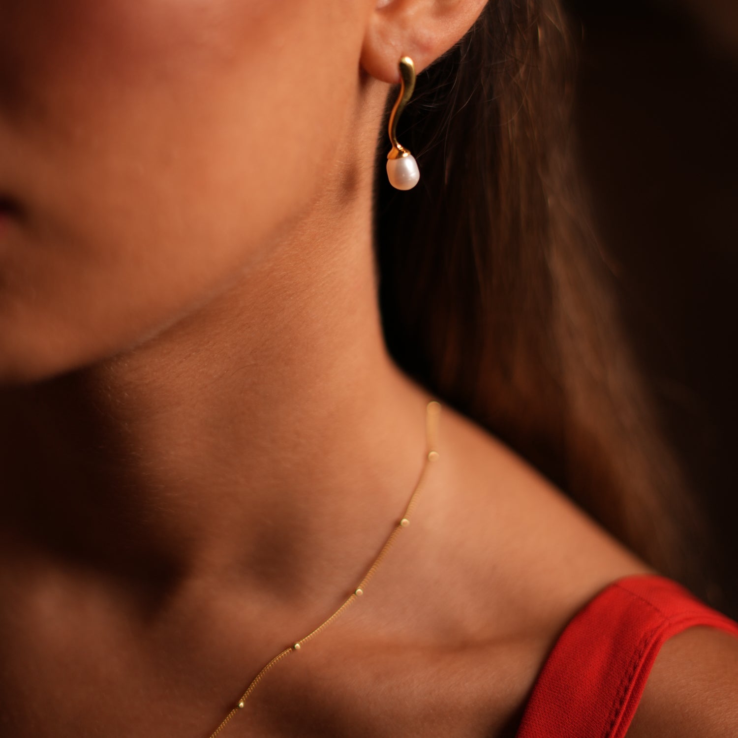 Elegant Gold Vermeil Earrings with 18K Gold Plating and Pearl Drop for Special Occasions