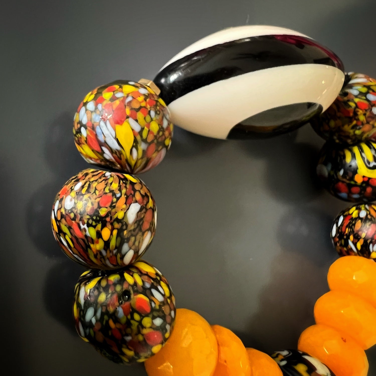 Chunky bracelet with protective eye symbol