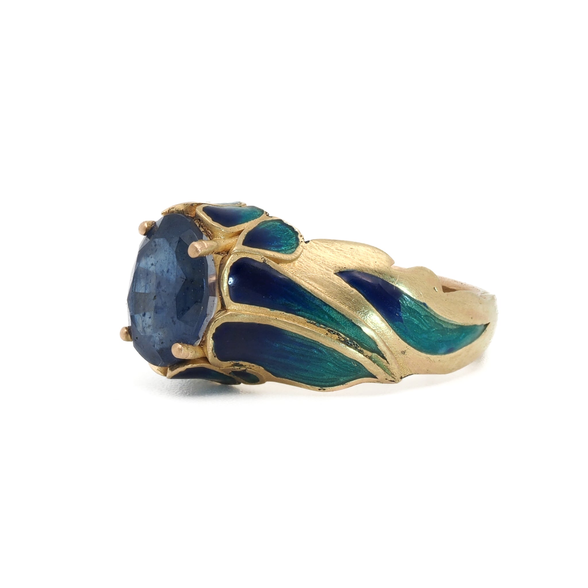 Ebru Jewelry Luxury Series - Exquisite Sapphire Flame Ring for a regal and elegant look.