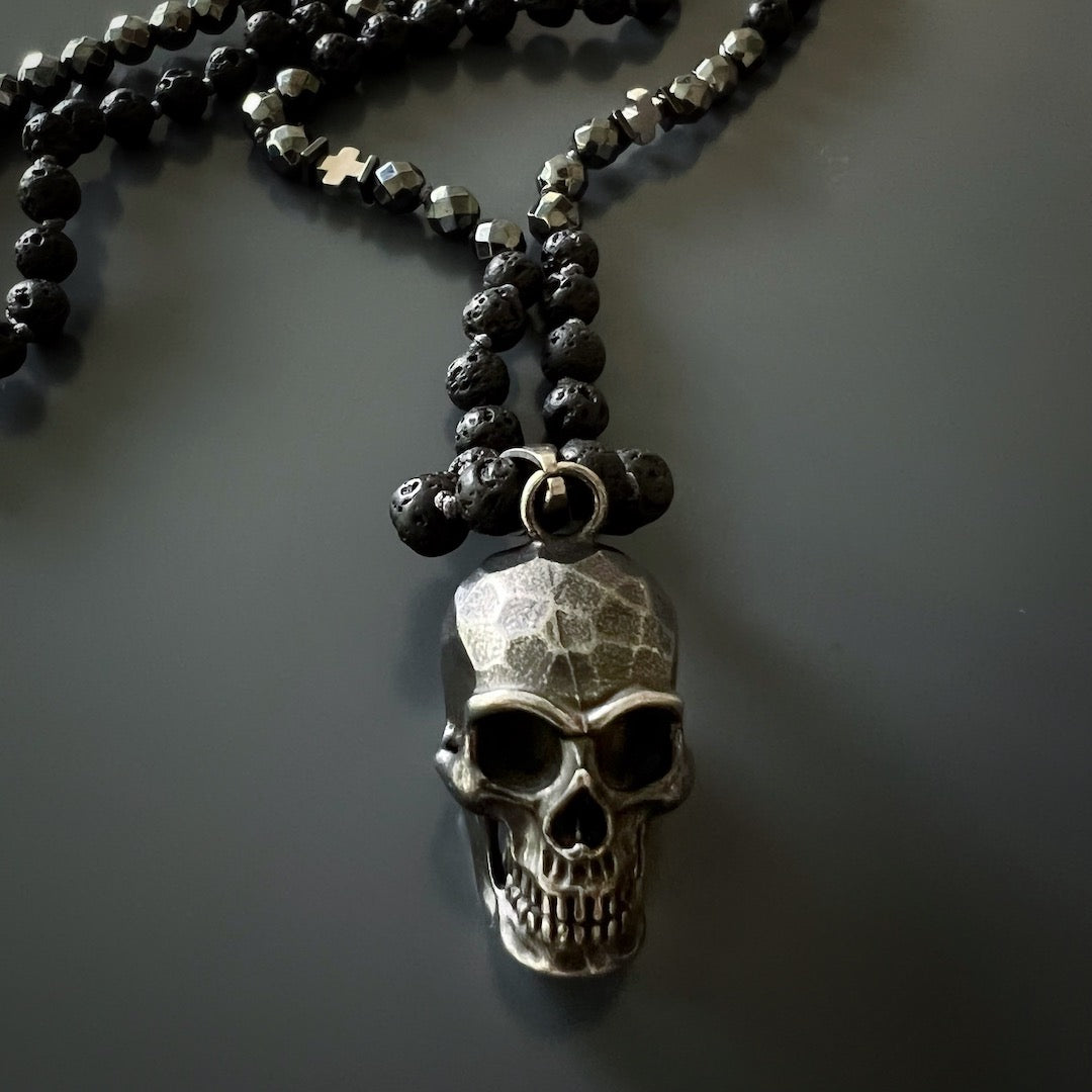 Handmade Steel Skull Pendant Necklace