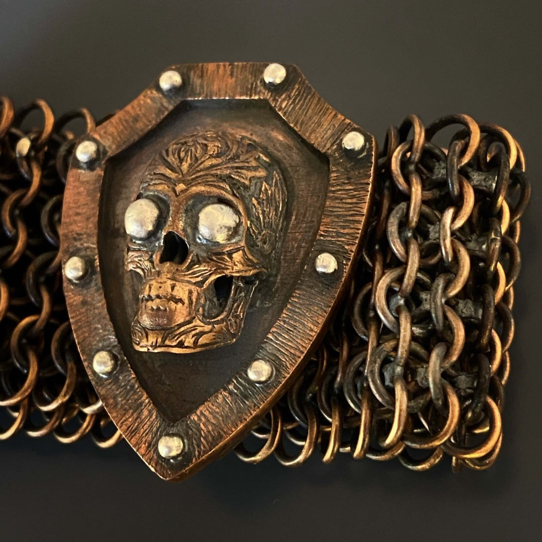 Bronze Skull Charm 