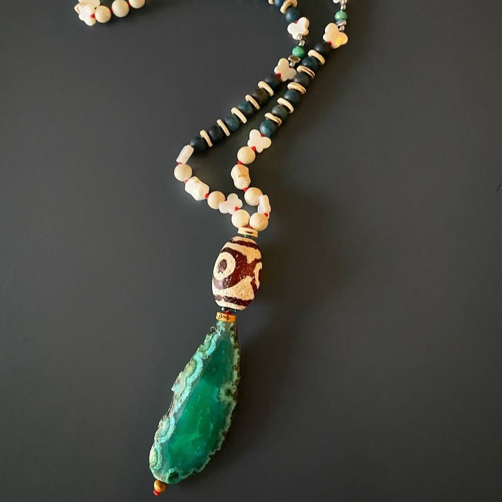Butterfly agate necklace for positive energy and stylish look