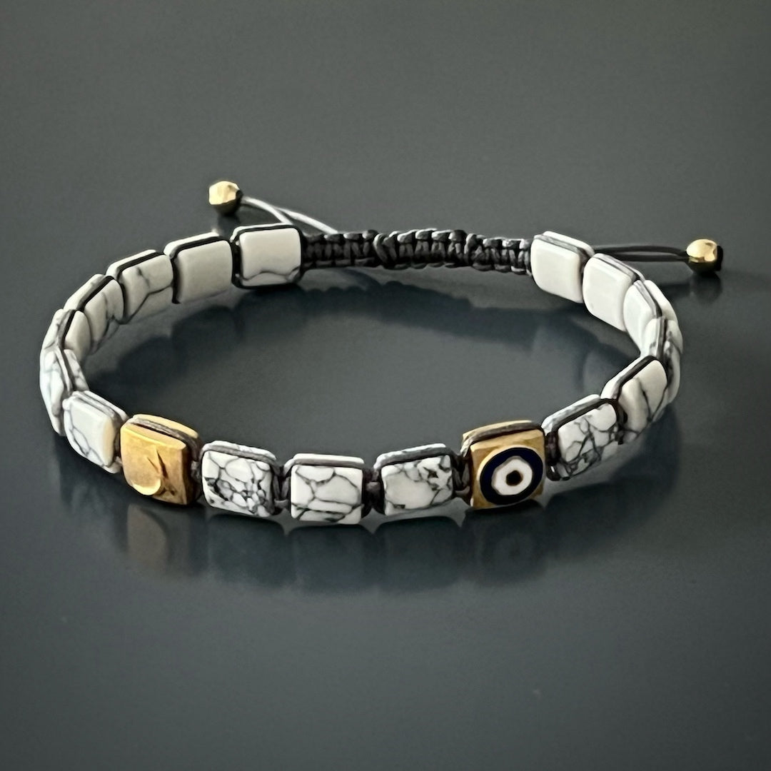 Custom Sizing Available - Contact us to personalize your Woven Fortune Evil Eye Bracelet.