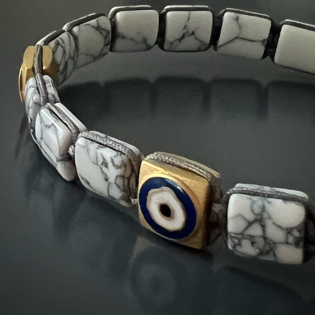 Handmade in the USA - Woven Fortune Evil Eye Bracelet, crafted with love and care.