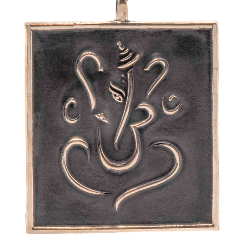 Buddha's Wisdom Necklace - Handcrafted necklace featuring a bronze Ganesha pendant with engraved words of wisdom from Buddha, inspiring positive thinking and manifestation.