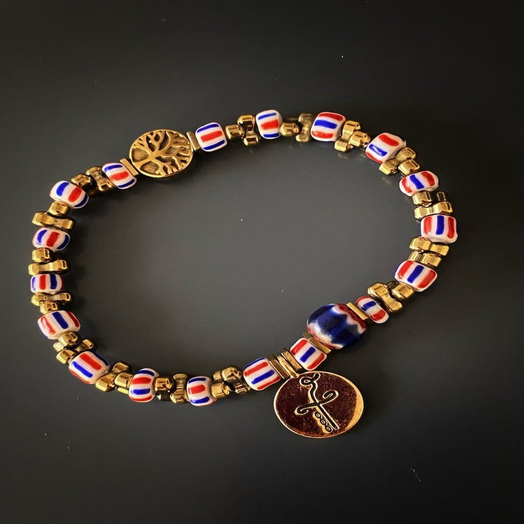 Discover the profound meaning behind the Nepal Heal Bracelet, adorned with a heal charm, tree of life bead, and colorful African beads.