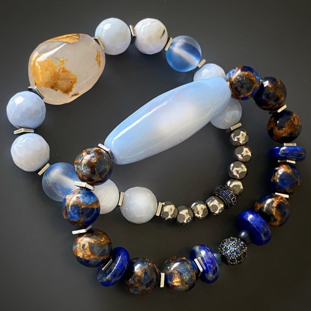 Immerse yourself in the soothing energy of the Ocean Inner Peace Bracelet Set, designed to evoke a sense of serenity.