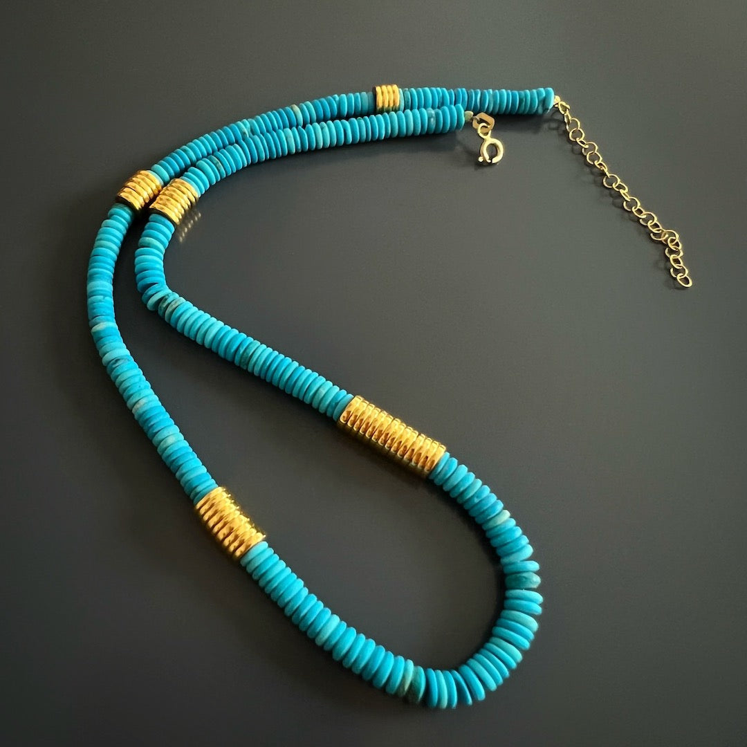 Purify Your Spirit - Handcrafted Turquoise Choker Necklace for Inner Calm and Positivity.