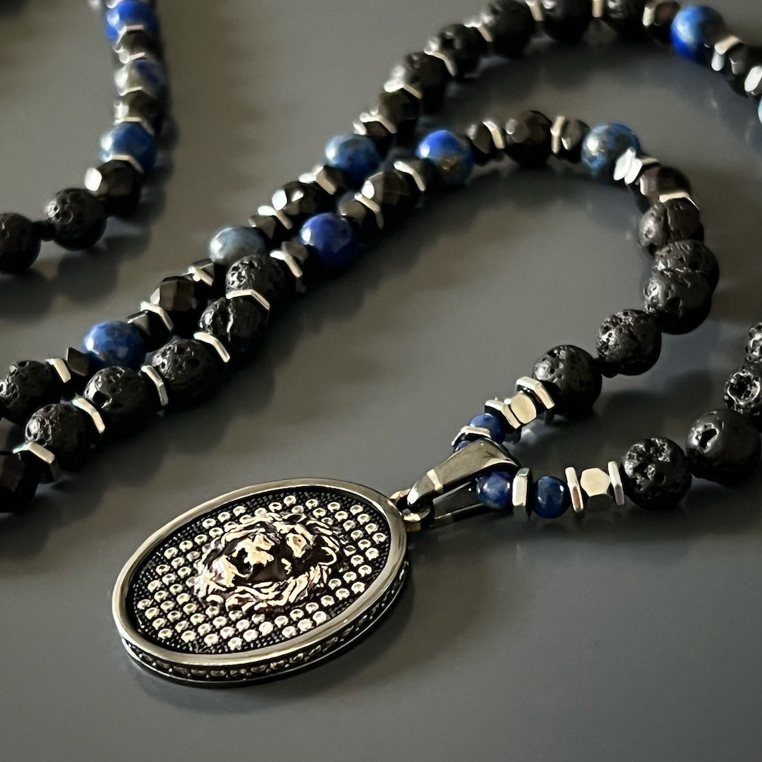 King of the Beasts - Sterling Silver Lion Necklace for Men.