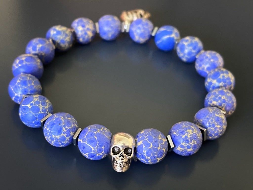 Calm and Tranquil - Model Wearing Variscite Beads.