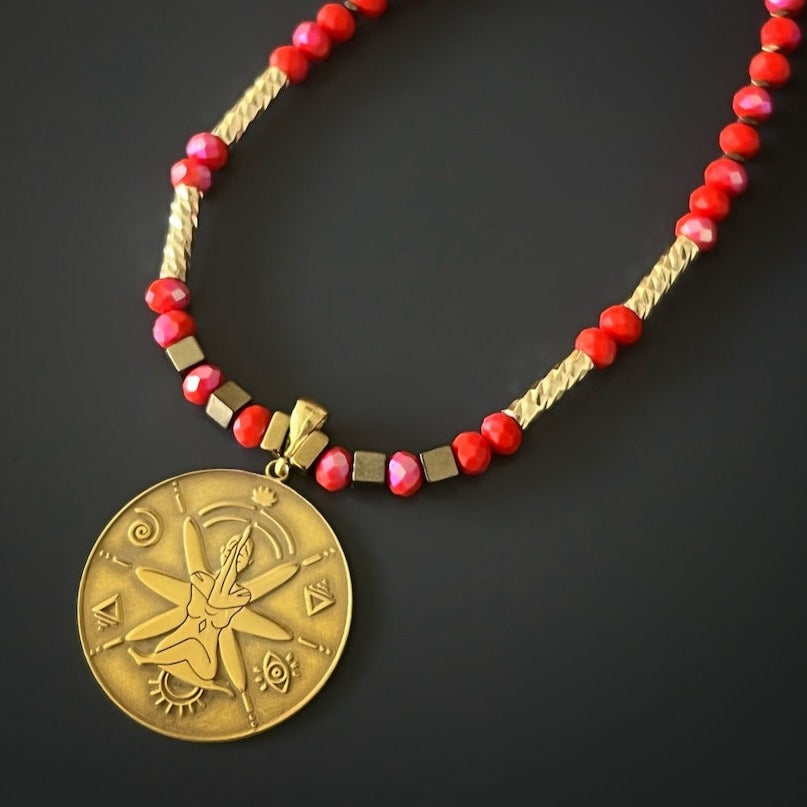 the Spiritual Energy Summer Necklace, radiating positive vibes.