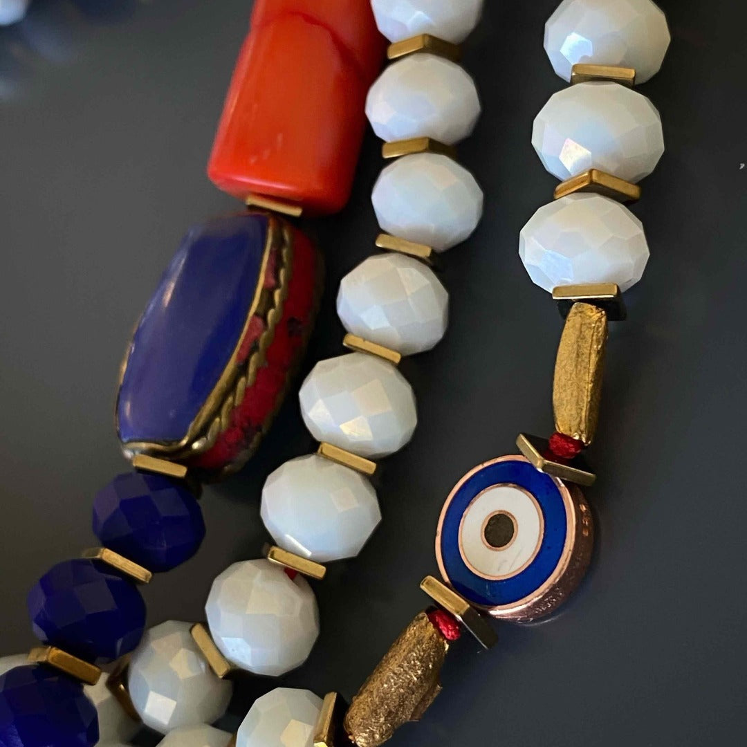 Embrace the positive energy of the Spiritual Elephant Necklace, handcrafted with attention to detail and adorned with crystal beads.