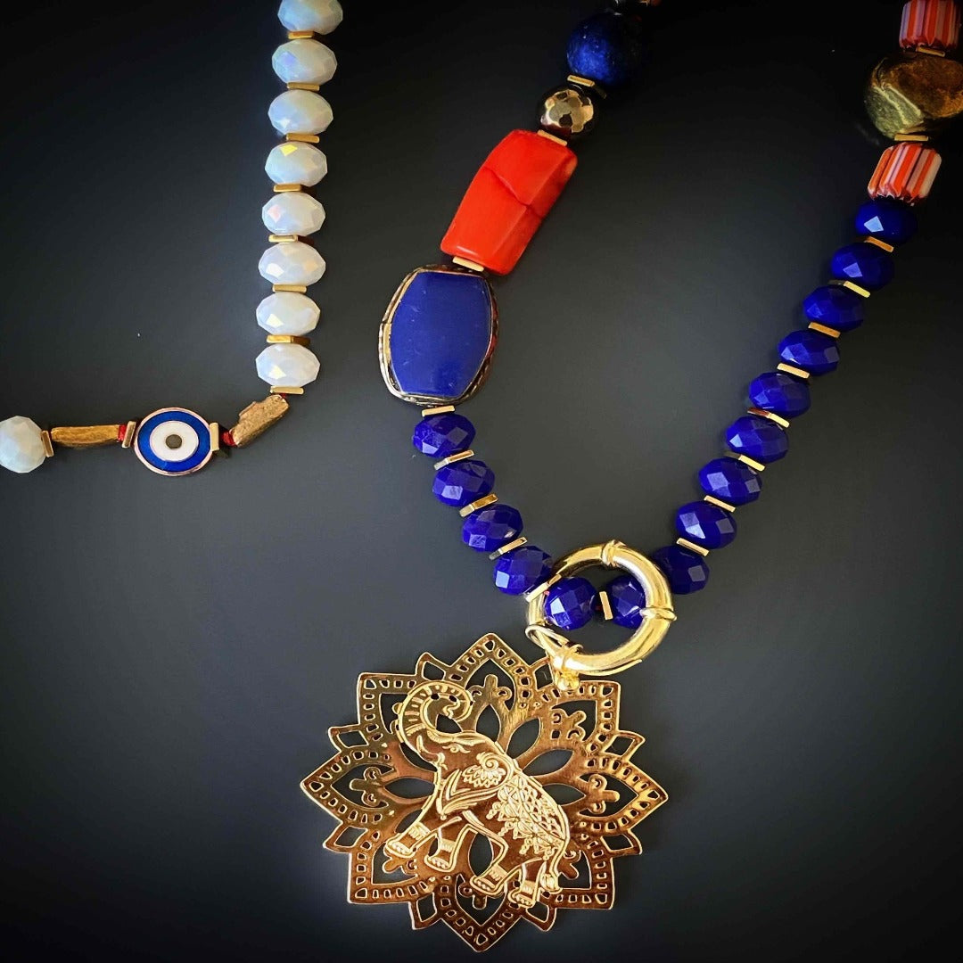 Make a statement with the Spiritual Elephant Necklace, a unique and meaningful piece that embodies the spirit of transformation and rebirth.