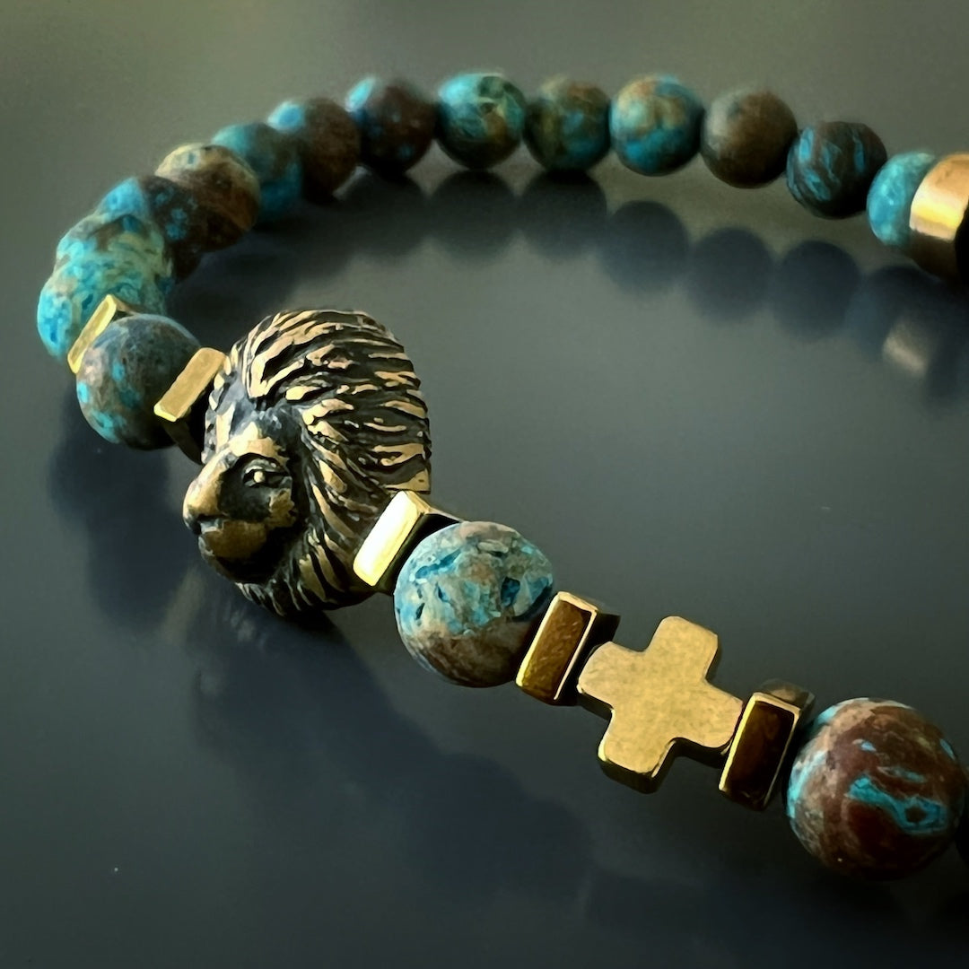 Balancing Energy - Blue and Brown Turquoise Beads.