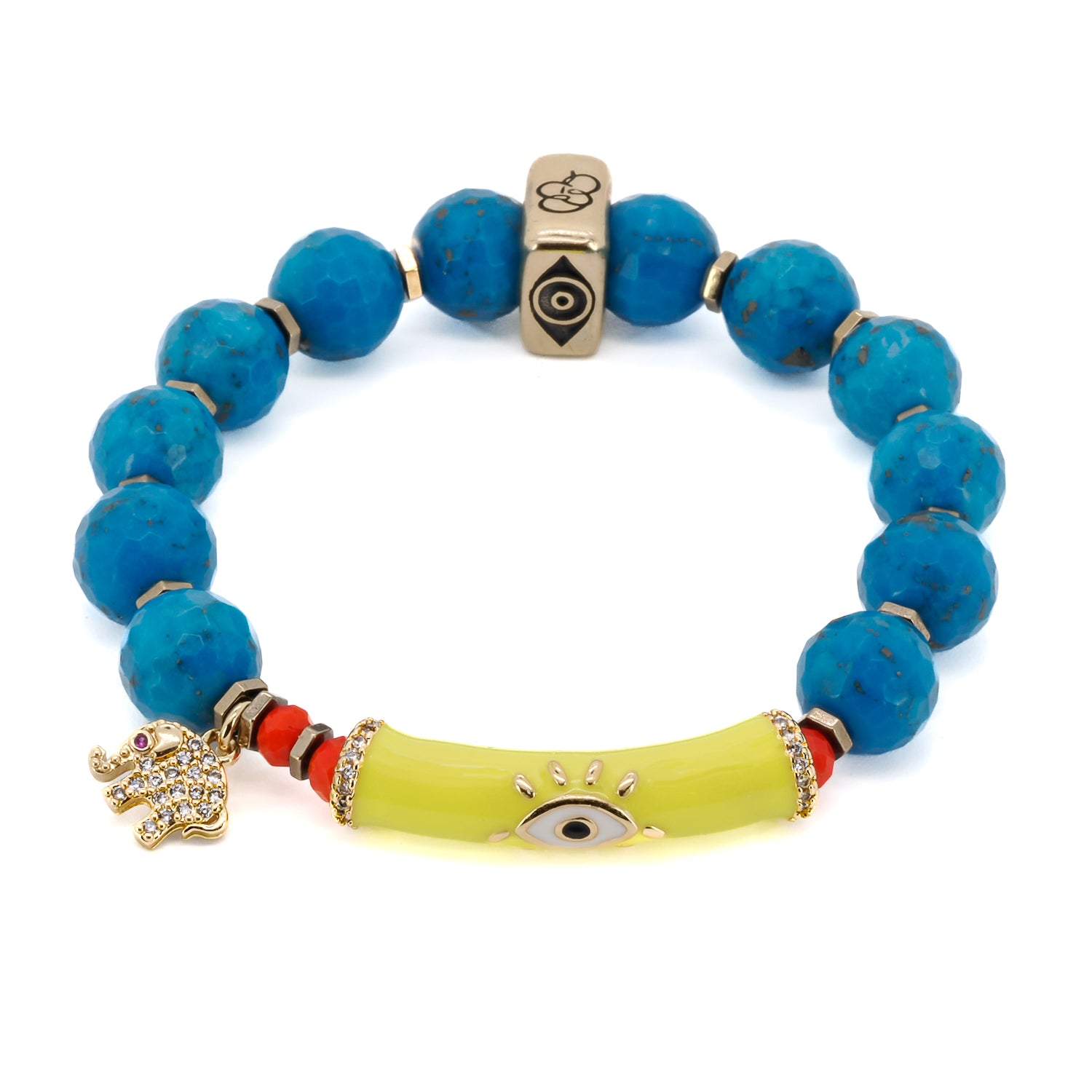 Embrace protection and unique style with the Turquoise Unique Protection Bracelet, featuring powerful symbols and natural turquoise stones.