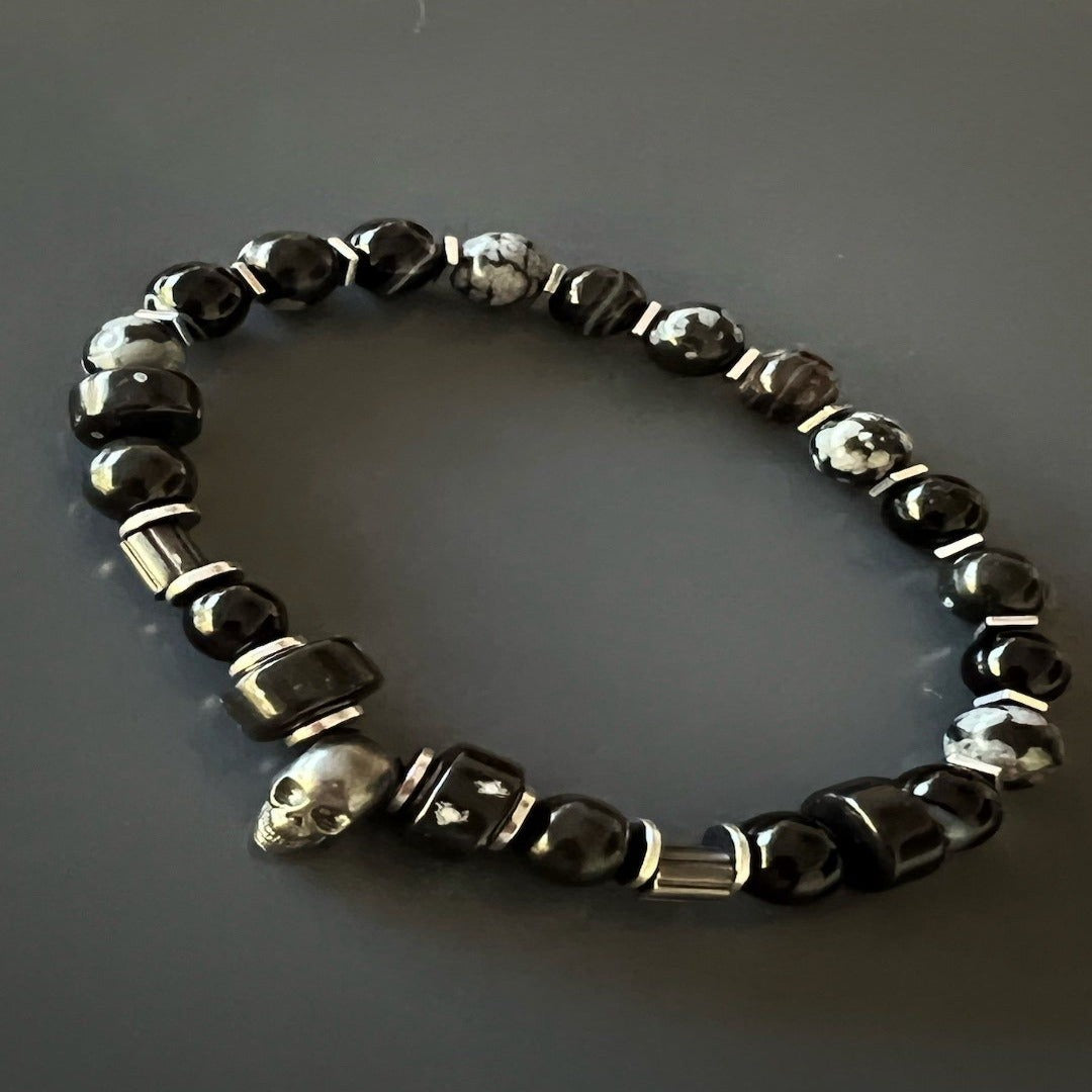 Rugged Style and Elegance - Black Onyx and Snowflake Obsidian.