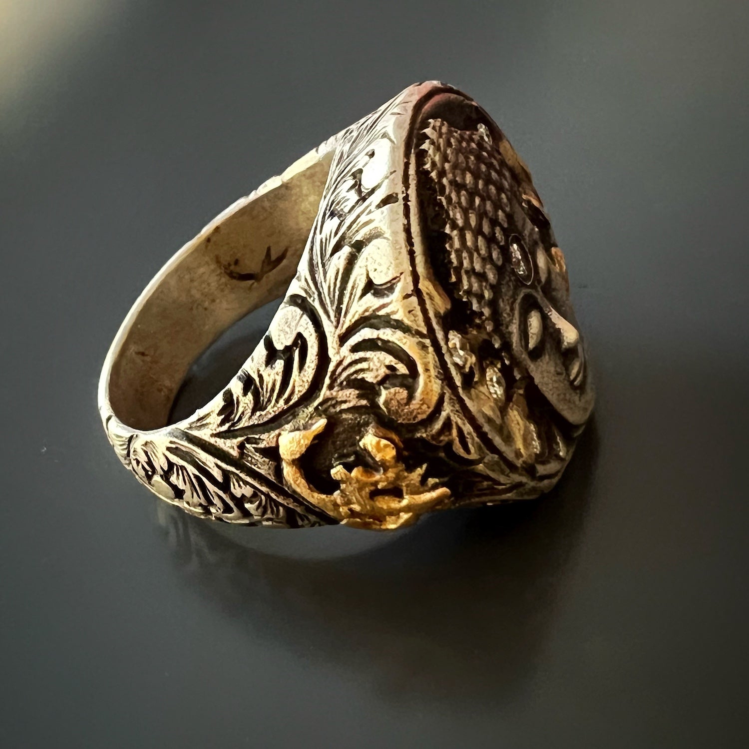 Spiritual and Stylish - Gold and Diamond Buddha Ring for All.